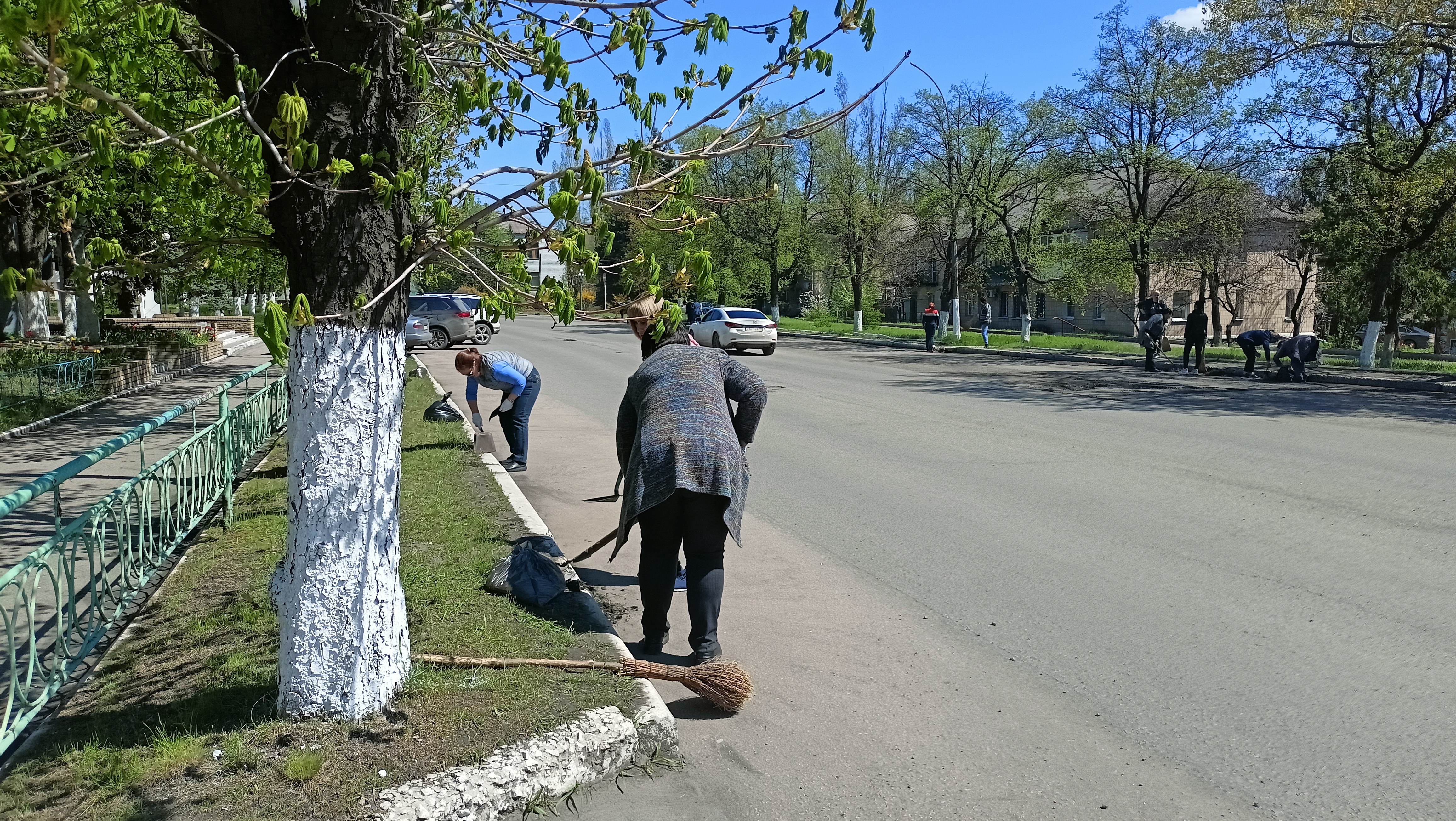 Трудовые коллективы вышли на субботник.