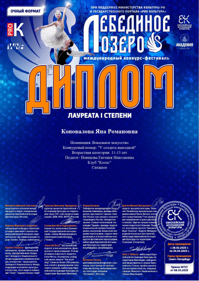 Результаты Международного конкурса – фестиваля «Лебединое озеро». Результаты Международного конкурса – фестиваля «Лебединое озеро».